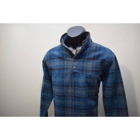 John Wayne Fleece Pullover Sweater Plaid Snap Neck Mens Size Small - Picture 3 of 8